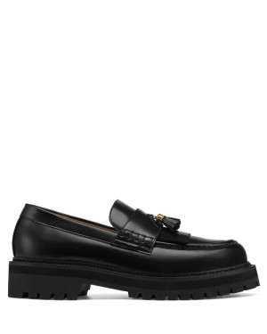 Black Naked Wolfe Banter Box Leather Men's Loafers | DUBLIN 6409732KI