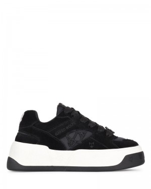 Black Naked Wolfe Crash Cow Suede Women's Sneakers | DUBLIN 4278065LR