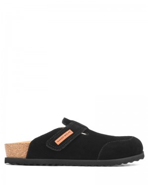 Black Naked Wolfe Melt Suede Men's Slippers | IRELAND 0673945EP