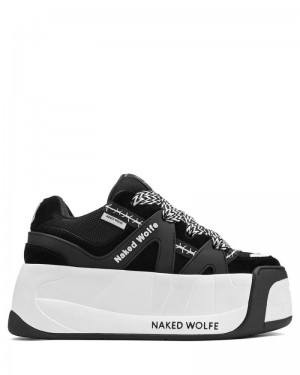 Black Naked Wolfe Slider Women's Sneakers | IRELAND 5982406UO