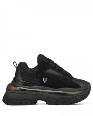 Black Naked Wolfe Strike Double Women's Sneakers | IRELAND 3470562PV