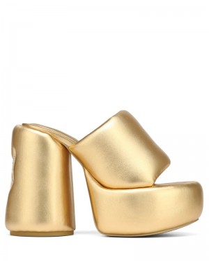 Gold Naked Wolfe Wow Women's Platform Sandals | IRELAND 1785960PF