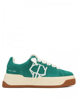 Green Naked Wolfe Kray Hairy Cow Suede Forrest Men's Sneakers | DUBLIN 6042813GE