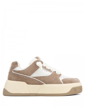 Grey Brown Naked Wolfe Kash Suede Men's Sneakers | DUBLIN 5638201YH