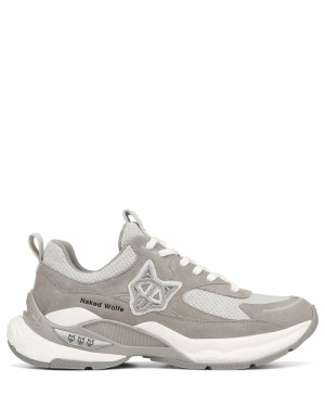 Grey Naked Wolfe Super Suede Women's Sneakers | IRELAND 5013479DR