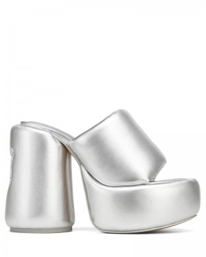 Silver Naked Wolfe Wow Women's Platform Sandals | DUBLIN 5201387PC