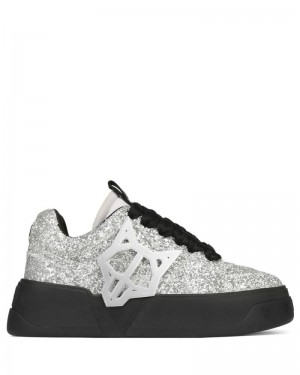 Silver / Black Naked Wolfe Kosa Sparkle Men's Sneakers | DUBLIN 0734528NC