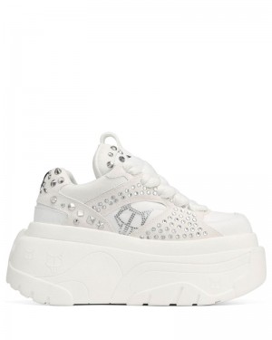 White Naked Wolfe Fantasy Diamonds Women's Sneakers | DUBLIN 4128709ER