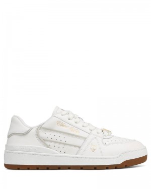 White Naked Wolfe Strand Leather Women's Sneakers | DUBLIN 5961034CN