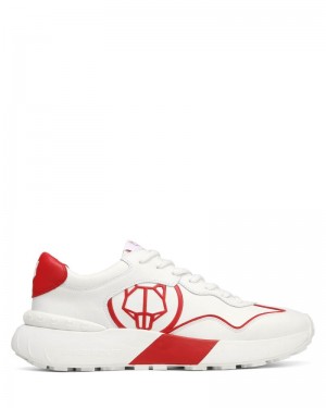 White / Red Naked Wolfe Drought Men's Sneakers | IRELAND 0697523MG