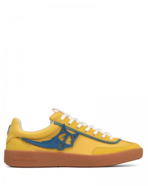 Yellow Naked Wolfe Palm Nylon Men's Sneakers | DUBLIN 6758493UB