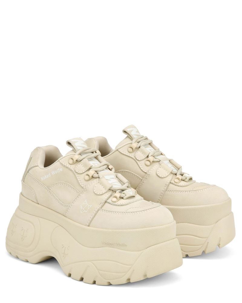 Beige Naked Wolfe Sinner Oat Women's Sneakers | DUBLIN 9702513DR