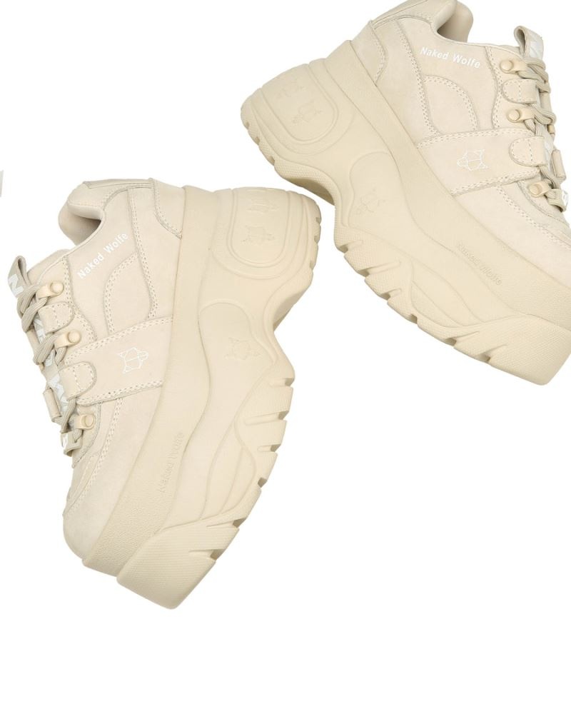 Beige Naked Wolfe Sinner Oat Women's Sneakers | DUBLIN 9702513DR