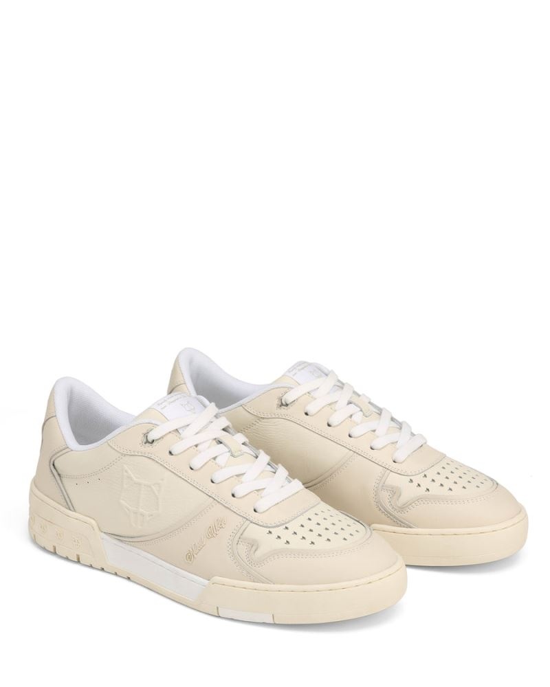 Beige Naked Wolfe Transmission Leather Men's Sneakers | IRELAND 5674810GZ