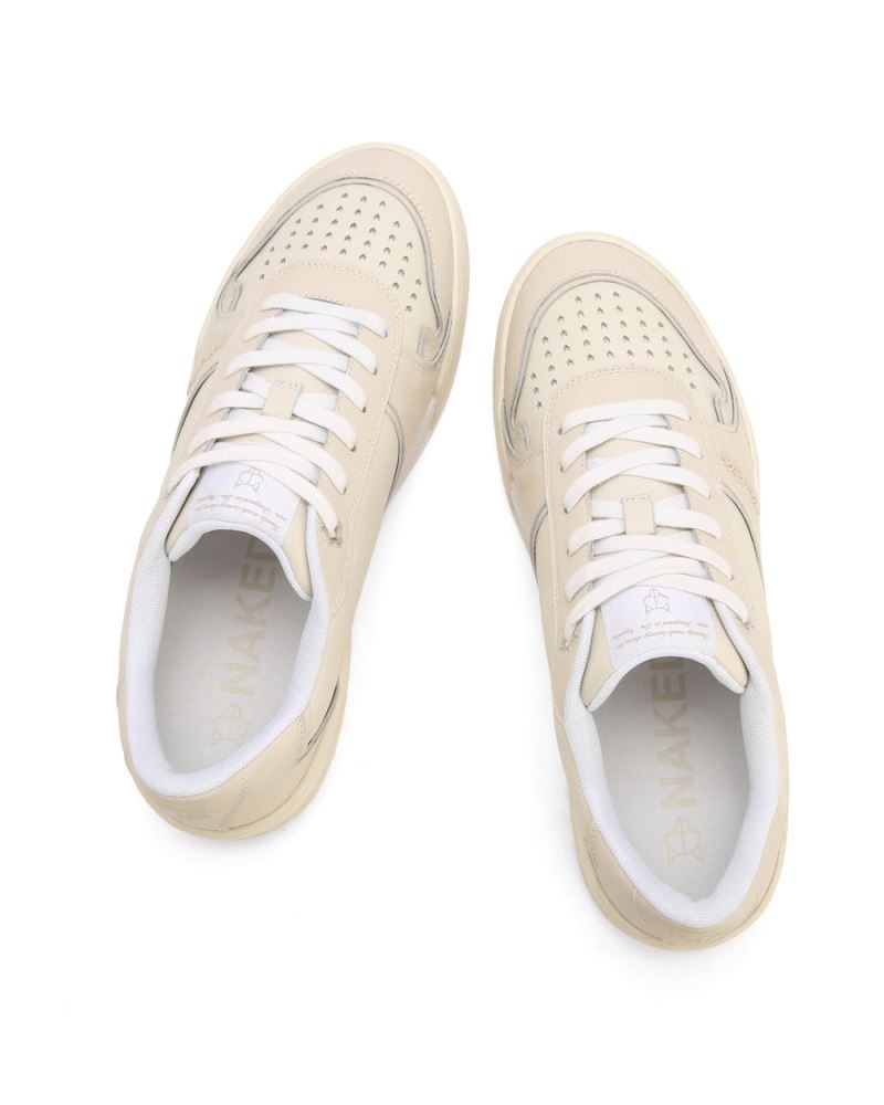 Beige Naked Wolfe Transmission Leather Men's Sneakers | IRELAND 5674810GZ