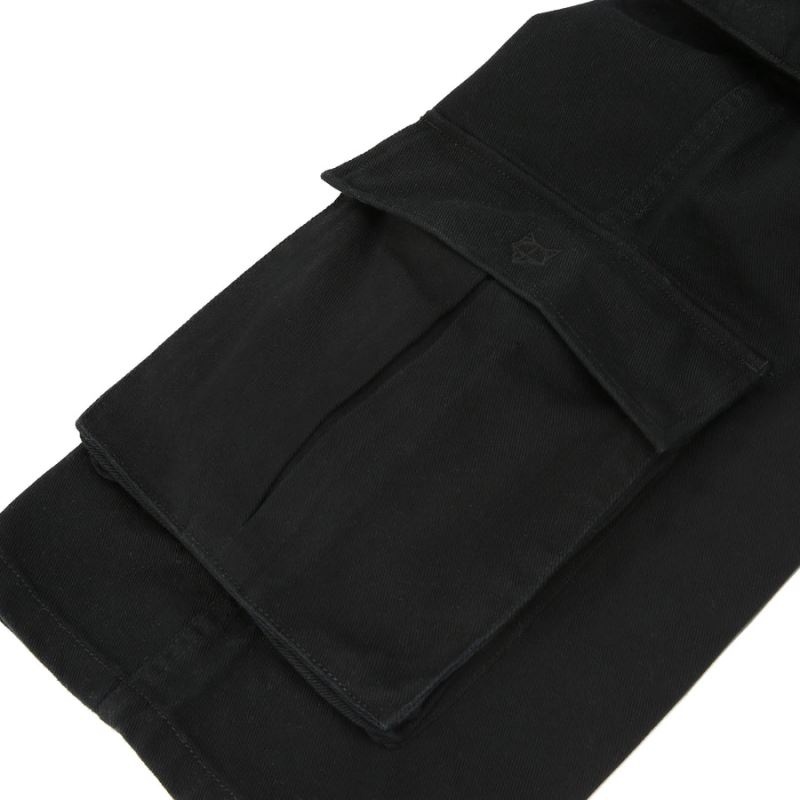 Black Naked Wolfe Baggy Pocket Cargo Logo Men's Pants | DUBLIN 8251304BU