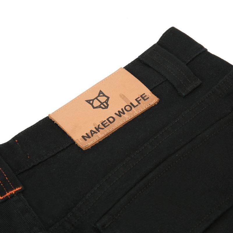 Black Naked Wolfe Baggy Pocket Cargo Logo Men's Pants | DUBLIN 8251304BU