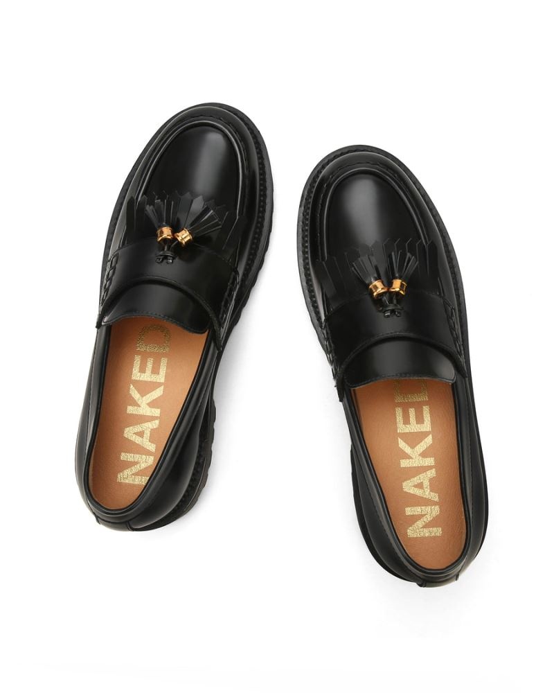 Black Naked Wolfe Banter Box Leather Men's Loafers | DUBLIN 6409732KI