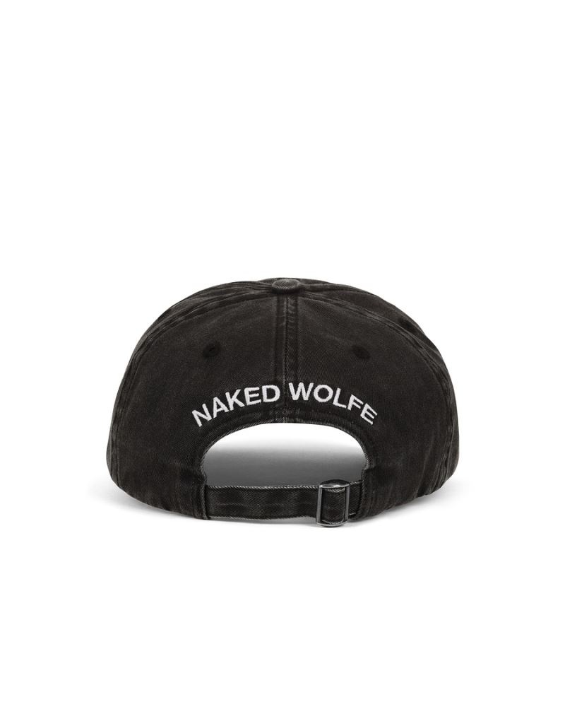 Black Naked Wolfe Baseball Washed Men's Caps | DUBLIN 0234895YW