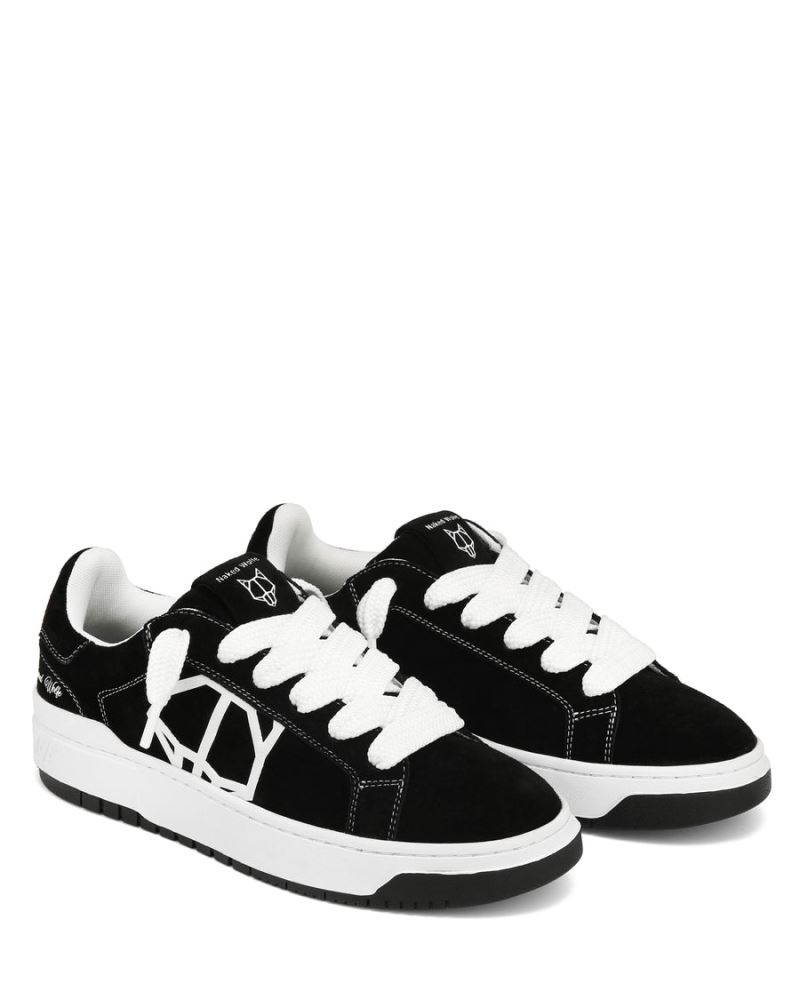 Black Naked Wolfe Chrome Suede Men's Sneakers | DUBLIN 7594068GT