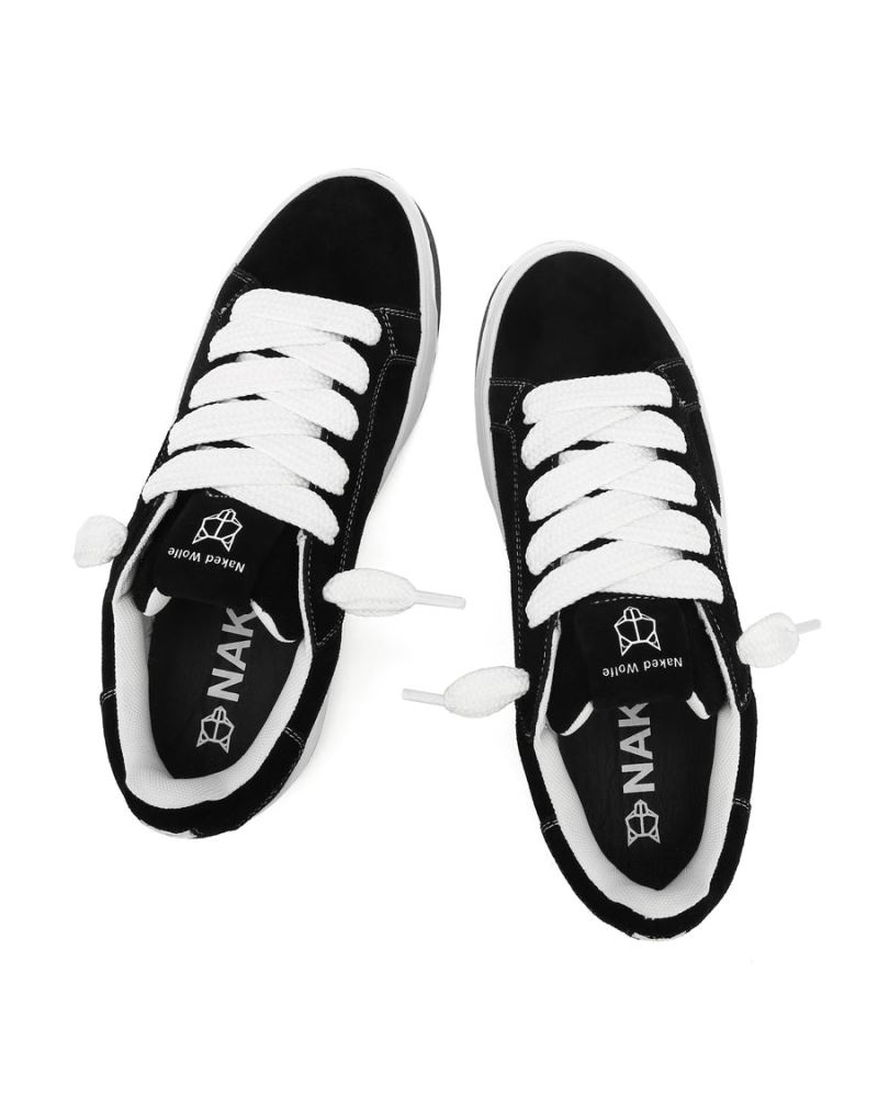 Black Naked Wolfe Chrome Suede Men's Sneakers | DUBLIN 7594068GT