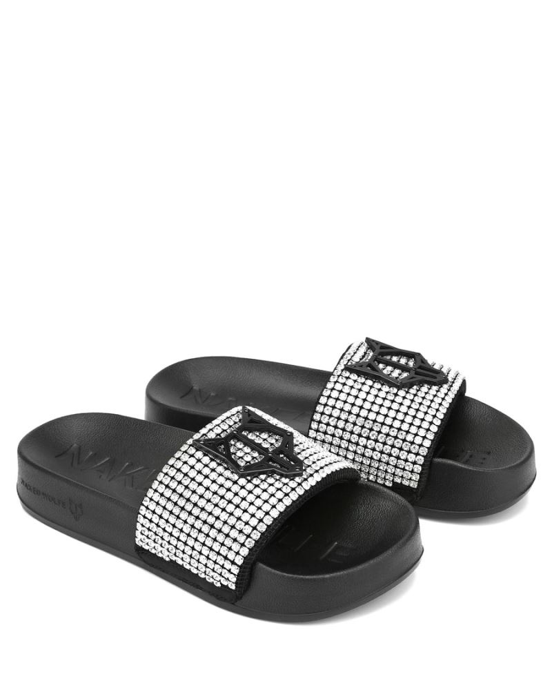 Black Naked Wolfe Coast Diamonds Women's Slides | IRELAND 6532409MG