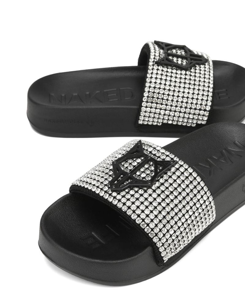 Black Naked Wolfe Coast Diamonds Women's Slides | IRELAND 6532409MG