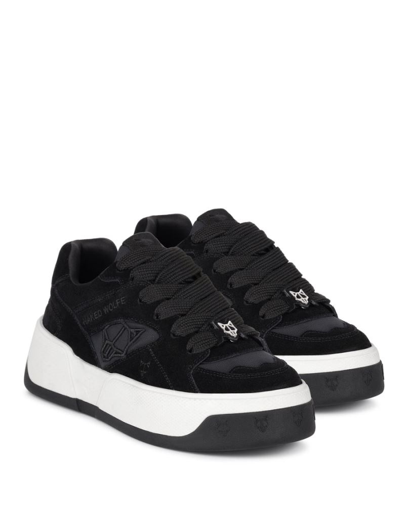 Black Naked Wolfe Crash Cow Suede Women's Sneakers | DUBLIN 4278065LR