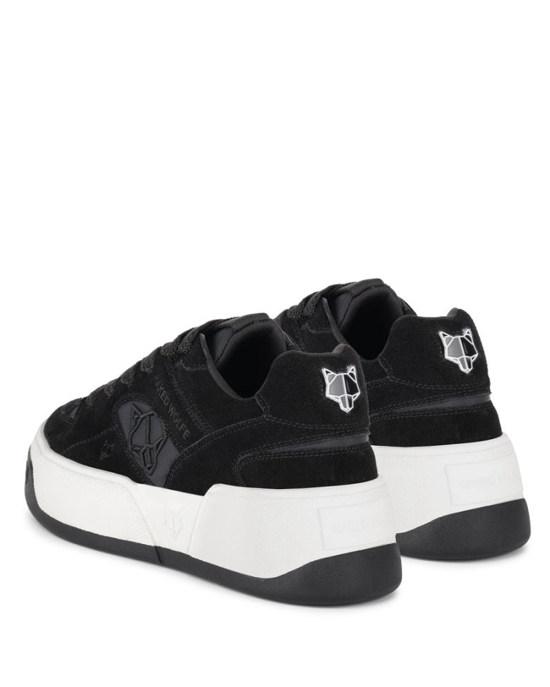 Black Naked Wolfe Crash Cow Suede Women's Sneakers | DUBLIN 4278065LR