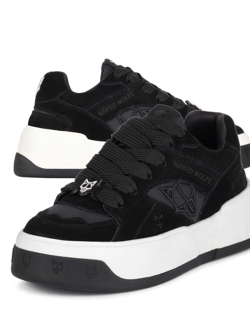 Black Naked Wolfe Crash Cow Suede Women's Sneakers | DUBLIN 4278065LR