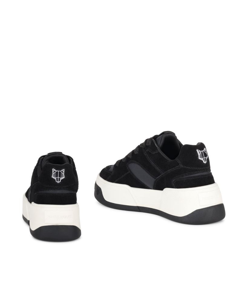 Black Naked Wolfe Crash Cow Suede Women's Sneakers | DUBLIN 4278065LR