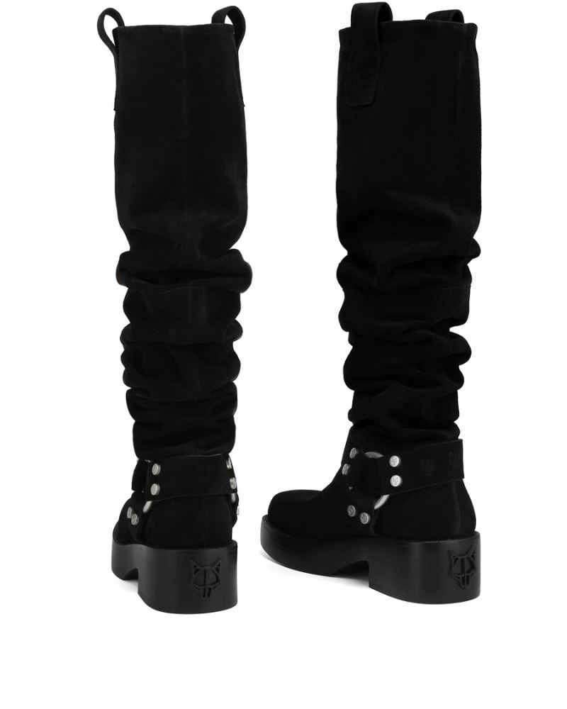 Black Naked Wolfe Crook Suede Women's Knee-high Boots | DUBLIN 2856734QA