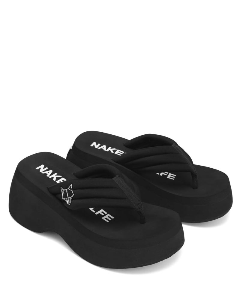 Black Naked Wolfe Damsel Lycra Women's Flip Flops | DUBLIN 8409637IL