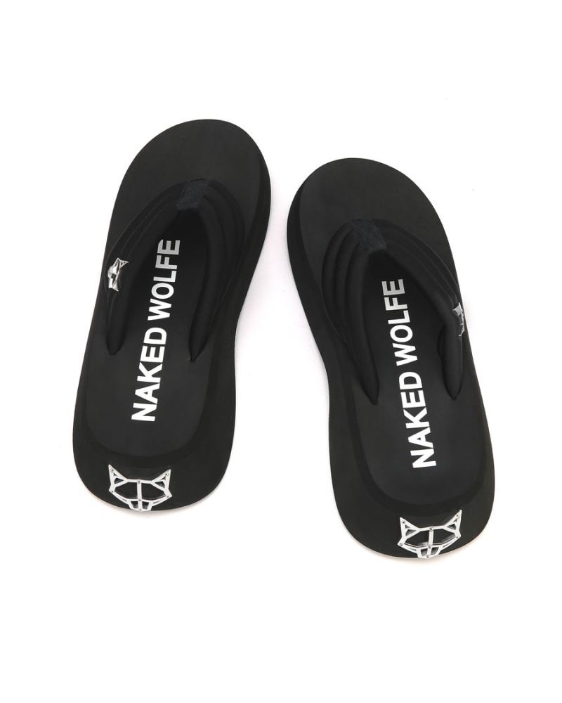 Black Naked Wolfe Damsel Lycra Women's Flip Flops | DUBLIN 8409637IL