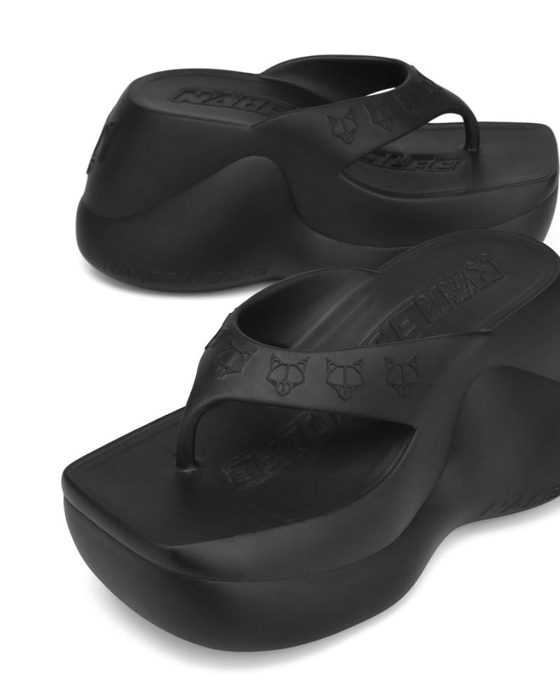 Black Naked Wolfe Diva Women's Flip Flops | DUBLIN 2947053OM