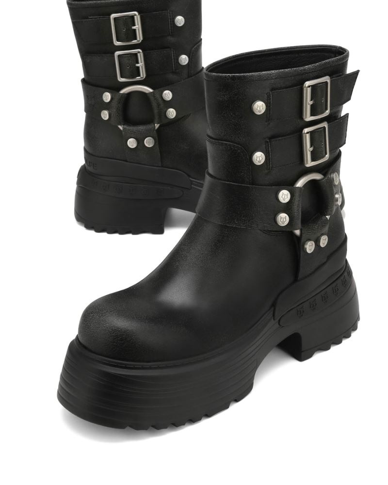 Black Naked Wolfe Eclipse Leather Women's Platform Boots | DUBLIN 9238561IR