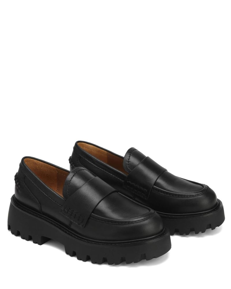 Black Naked Wolfe Flawless Leather Women's Loafers | DUBLIN 0684395GF