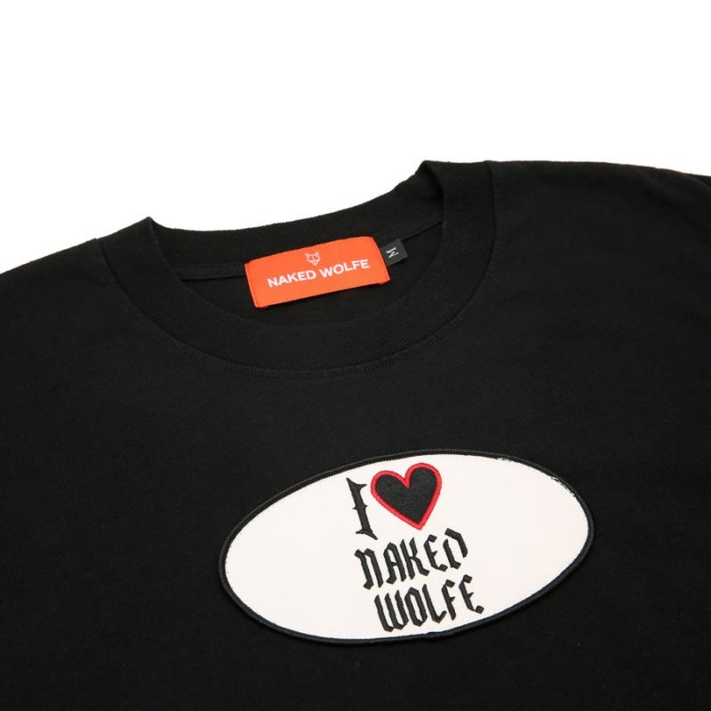 Black Naked Wolfe I Love Naked Wolfe Men's T-Shirt | IRELAND 5679812NX