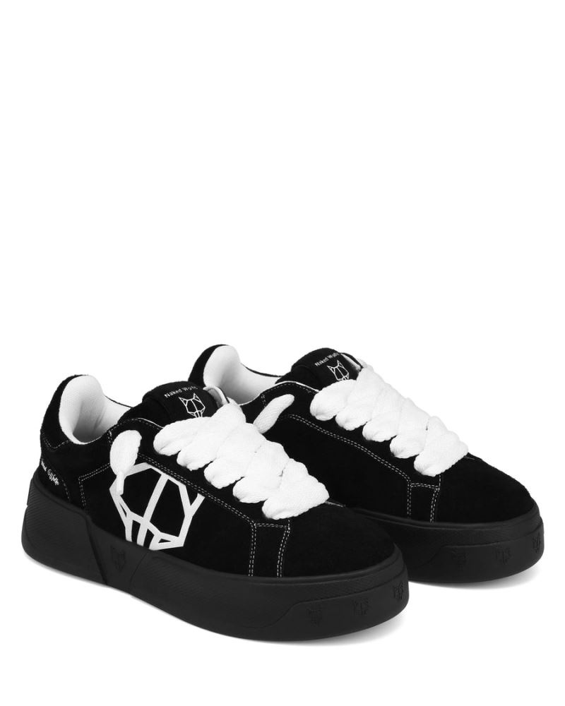 Black Naked Wolfe Kray Hairy Cow Suede Men's Sneakers | DUBLIN 5438017KE