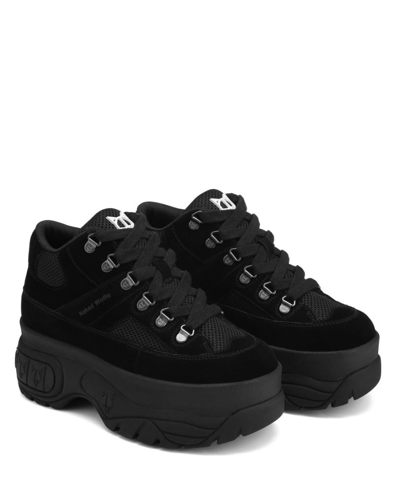 Black Naked Wolfe Slash Kid Suede Women's Sneakers | IRELAND 7325940RF