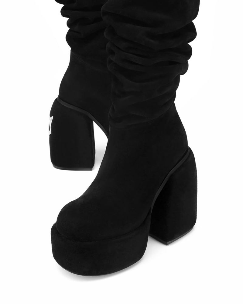 Black Naked Wolfe Space Kid Suede Women's Platform Boots | DUBLIN 5718342IR