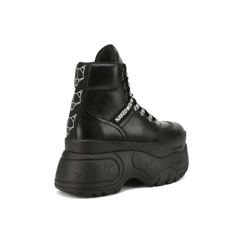 Black Naked Wolfe Spike Leather Women's Sneakers | IRELAND 1980625ZF