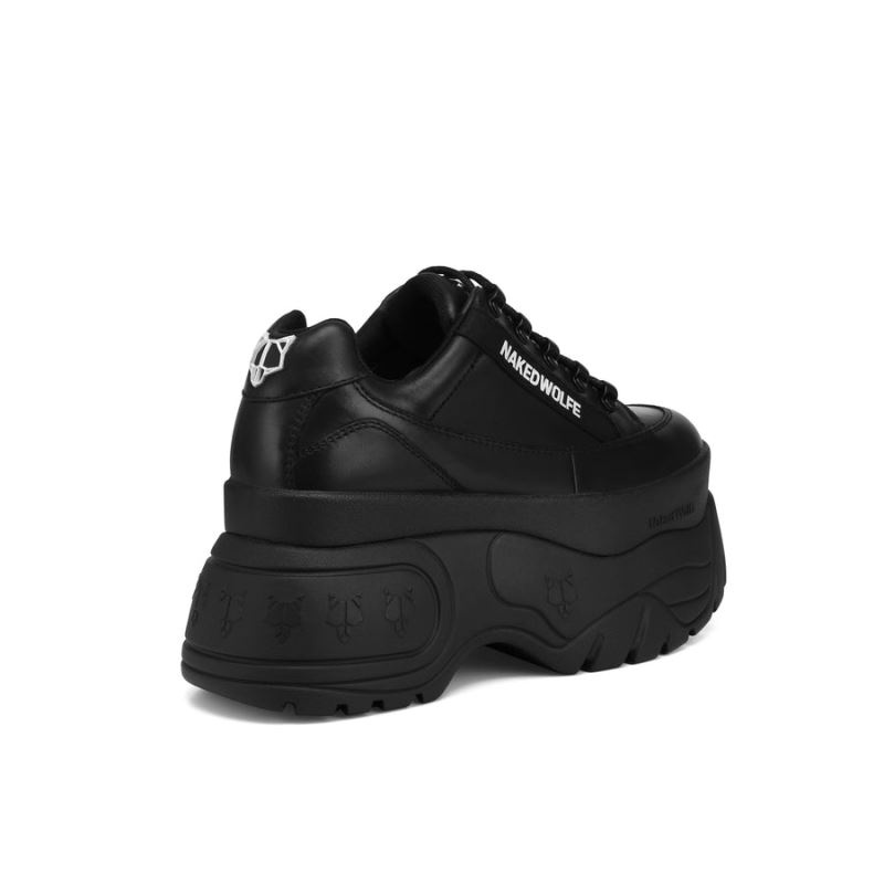 Black Naked Wolfe Sprinter Leather Women's Sneakers | DUBLIN 5293084YX