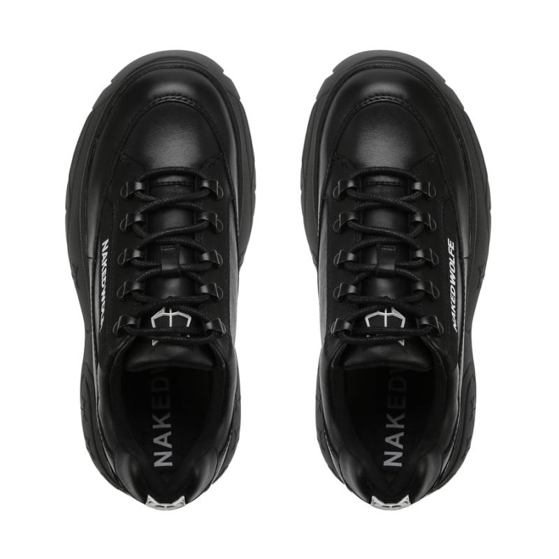 Black Naked Wolfe Sprinter Leather Women's Sneakers | DUBLIN 5293084YX