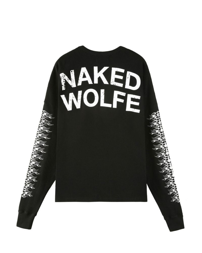 Black Naked Wolfe Thermal Men's Sweatshirts | IRELAND 8170934UY