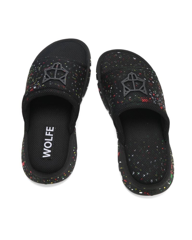 Black Naked Wolfe Vegas Mesh Men's Slides | IRELAND 0694728WK