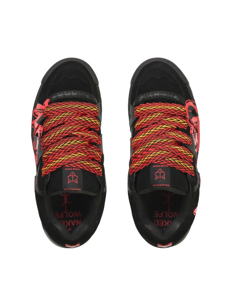 Black / Red Naked Wolfe Slide Men's Sneakers | DUBLIN 9310257XZ