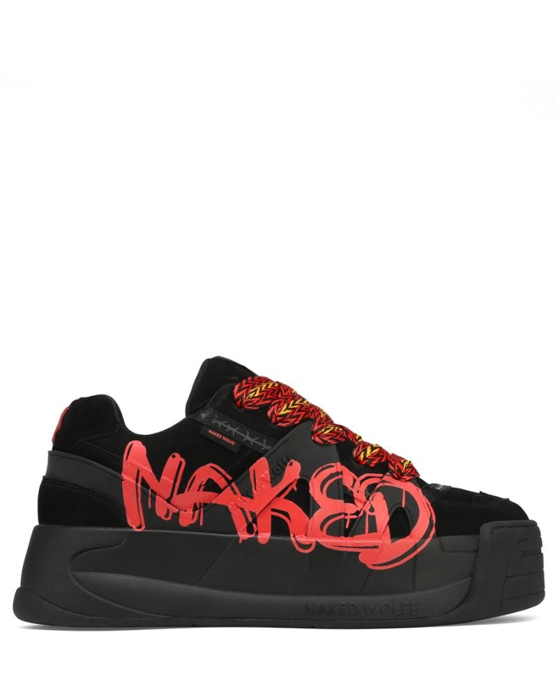 Black / Red Naked Wolfe Slide Men\'s Sneakers | DUBLIN 9310257XZ