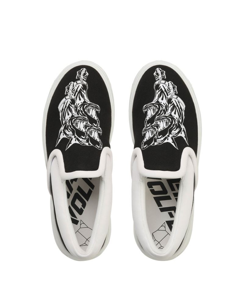 Black / White Naked Wolfe Killer Men's Sneakers | IRELAND 0491538VA