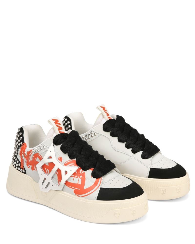 Black / White Naked Wolfe Kosa Graffiti Men's Sneakers | DUBLIN 7932541RF